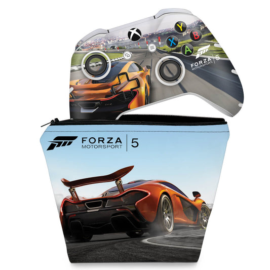 KIT Capa Case e Skin Anti-Rage Xbox One Slim X Controle - Forza Motor Sport