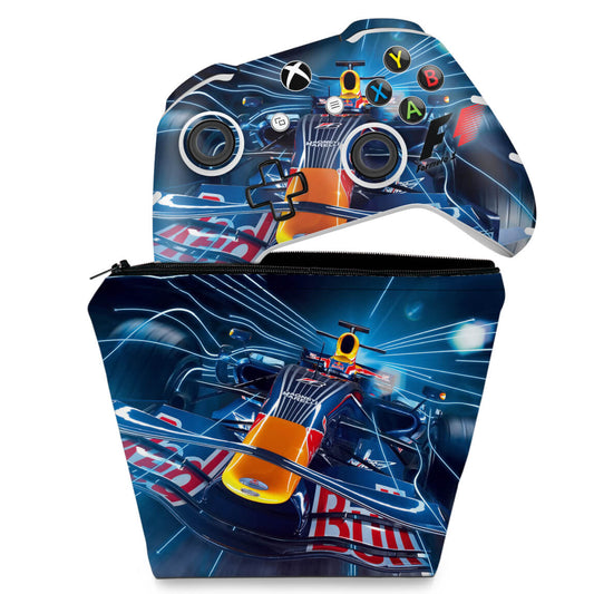 KIT Capa Case e Skin Anti-Rage Xbox One Slim X Controle - Formula 1