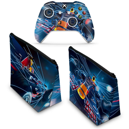 KIT Capa Case e Skin Anti-Rage Xbox One Slim X Controle - Formula 1