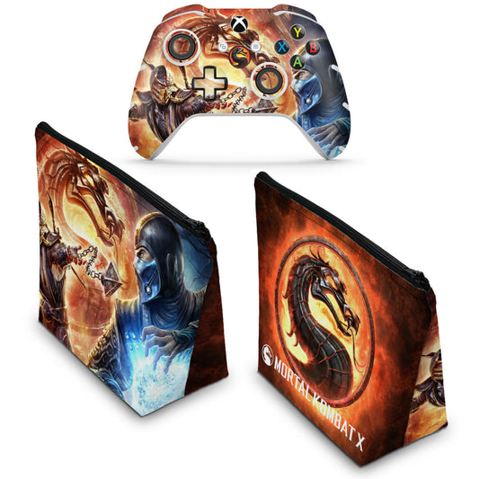 KIT Capa Case e Skin Anti-Rage Xbox One Slim X Controle - Mortal Kombat