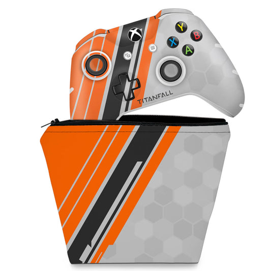 KIT Capa Case e Skin Anti-Rage Xbox One Slim X Controle - Titanfall Edition