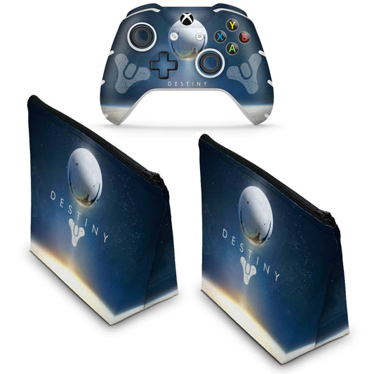 KIT Capa Case e Skin Anti-Rage Xbox One Slim X Controle - Destiny