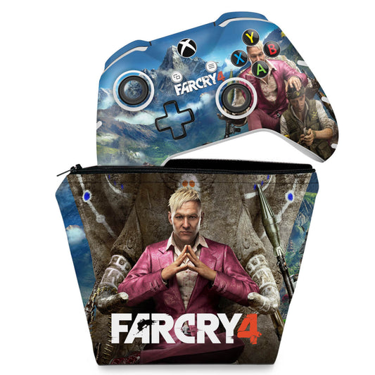 KIT Capa Case e Skin Anti-Rage Xbox One Slim X Controle - Far Cry 4