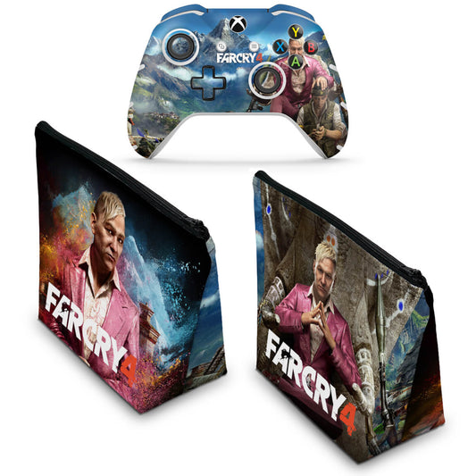 KIT Capa Case e Skin Anti-Rage Xbox One Slim X Controle - Far Cry 4