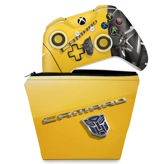 KIT Capa Case e Skin Anti-Rage Xbox One Slim X Controle - Camaro - Transformers