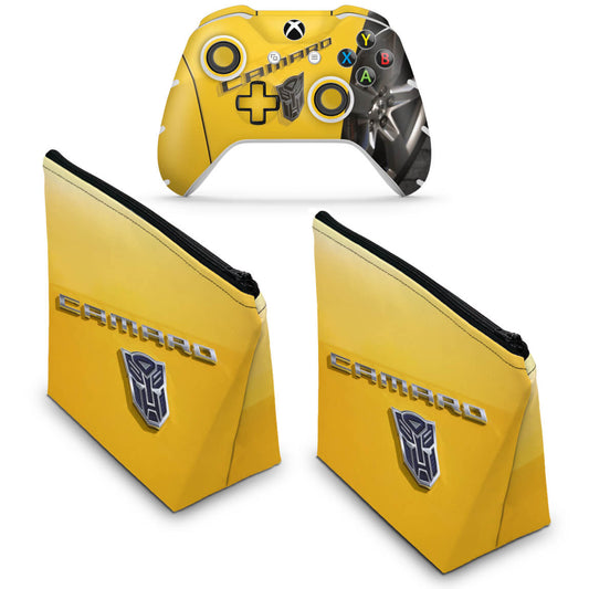 KIT Capa Case e Skin Anti-Rage Xbox One Slim X Controle - Camaro - Transformers