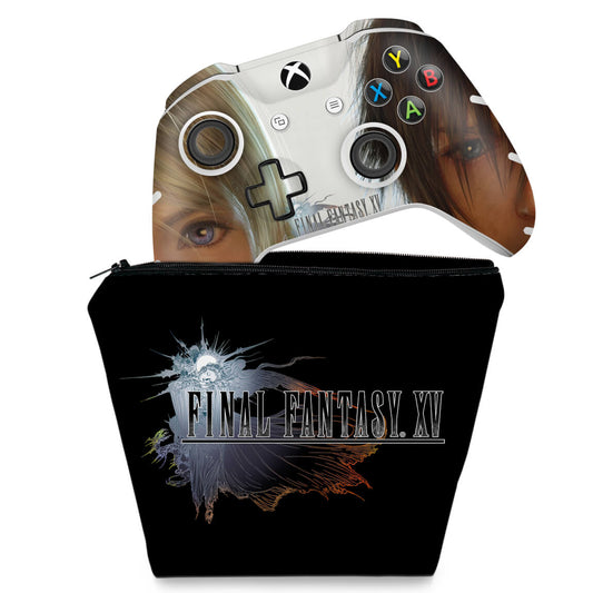 KIT Capa Case e Skin Anti-Rage Xbox One Slim X Controle - Final Fantasy XV #A