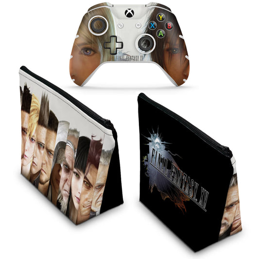 KIT Capa Case e Skin Anti-Rage Xbox One Slim X Controle - Final Fantasy XV #A