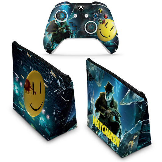 KIT Capa Case e Skin Anti-Rage Xbox One Slim X Controle - Watchmen