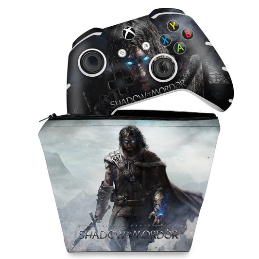 KIT Capa Case e Skin Anti-Rage Xbox One Slim X Controle - Middle Earth: Shadow of Mordor