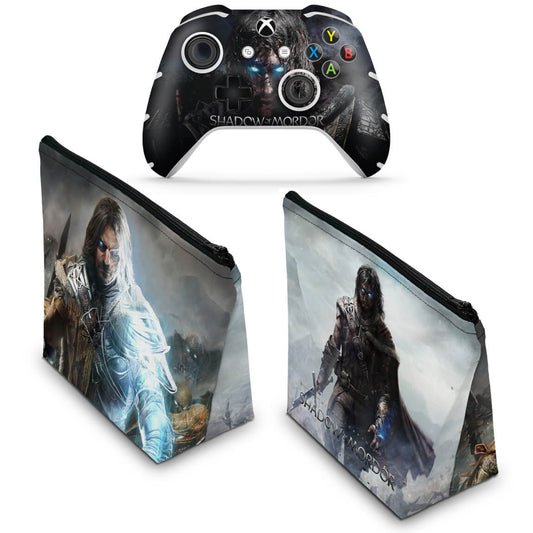 KIT Capa Case e Skin Anti-Rage Xbox One Slim X Controle - Middle Earth: Shadow of Mordor