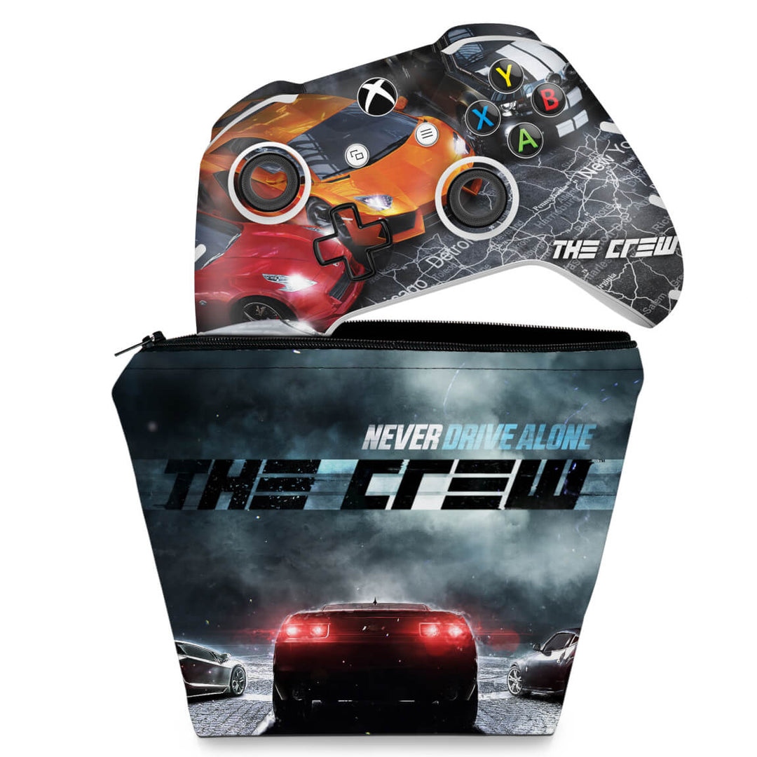 KIT Capa Case e Skin Anti-Rage Xbox One Slim X Controle - The Crew