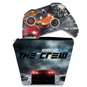 KIT Capa Case e Skin Anti-Rage Xbox One Slim X Controle - The Crew