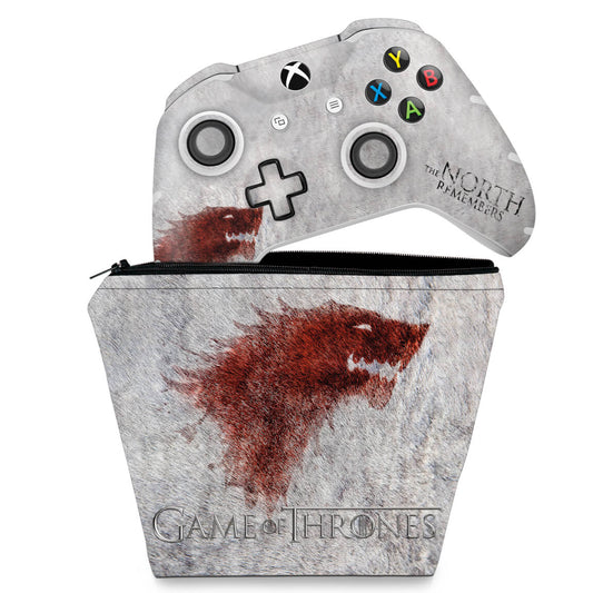 KIT Capa Case e Skin Anti-Rage Xbox One Slim X Controle - Game of Thrones #A