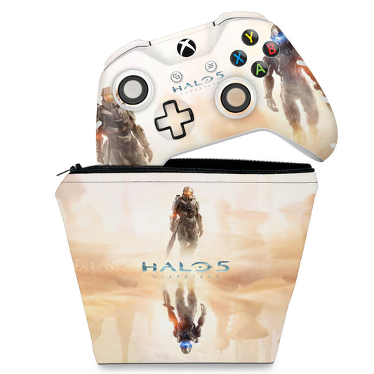 KIT Capa Case e Skin Anti-Rage Xbox One Slim X Controle - Halo 5: Guardians #A
