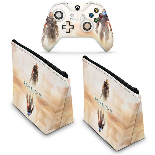 KIT Capa Case e Skin Anti-Rage Xbox One Slim X Controle - Halo 5: Guardians #A