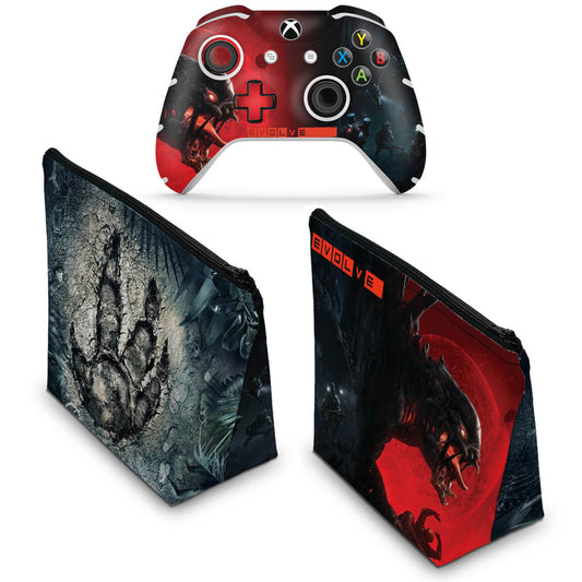KIT Capa Case e Skin Anti-Rage Xbox One Slim X Controle - Evolve