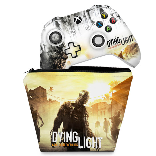 KIT Capa Case e Skin Anti-Rage Xbox One Slim X Controle - Dying Light