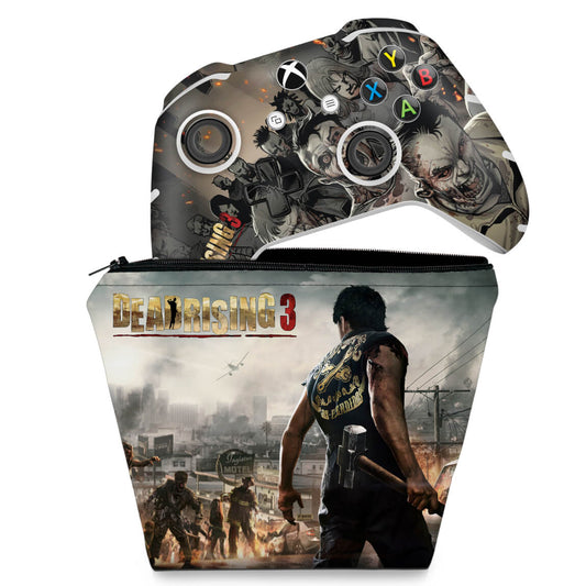 KIT Capa Case e Skin Anti-Rage Xbox One Slim X Controle - Dead Rising 3