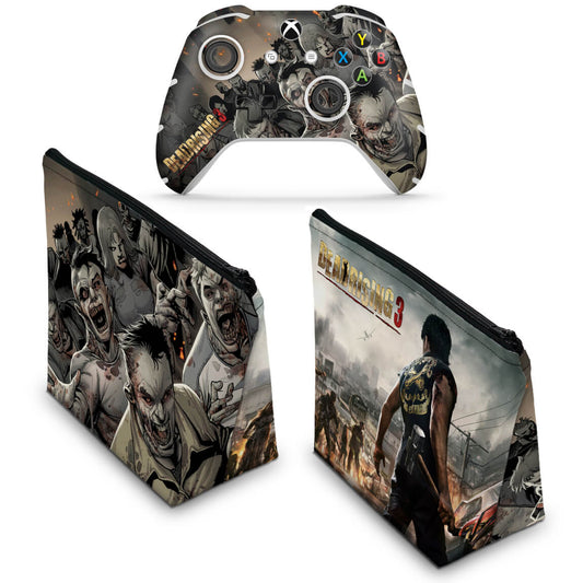 KIT Capa Case e Skin Anti-Rage Xbox One Slim X Controle - Dead Rising 3