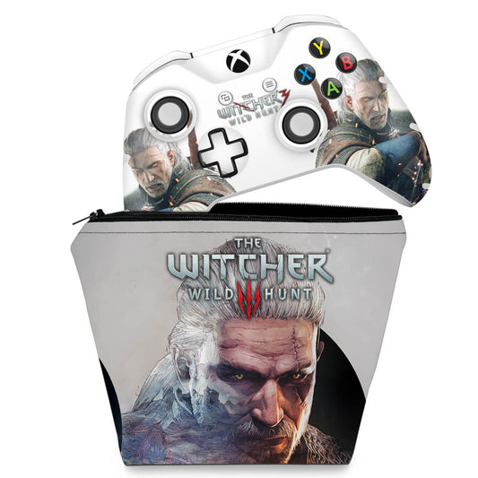 KIT Capa Case e Skin Anti-Rage Xbox One Slim X Controle - The Witcher 3 #B