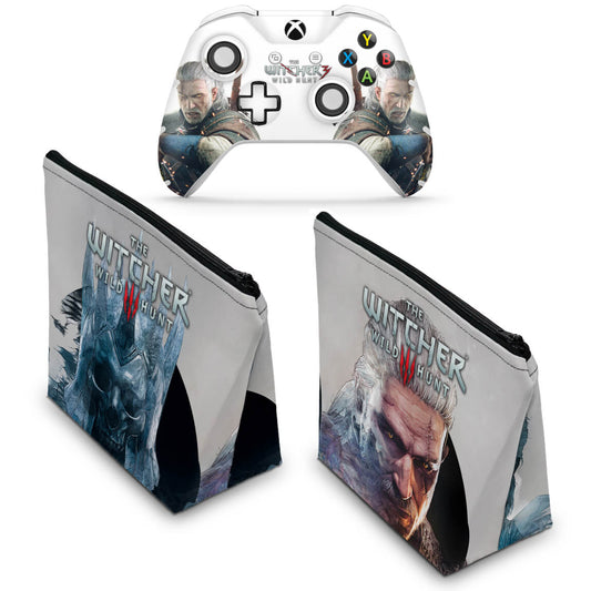 KIT Capa Case e Skin Anti-Rage Xbox One Slim X Controle - The Witcher 3 #B