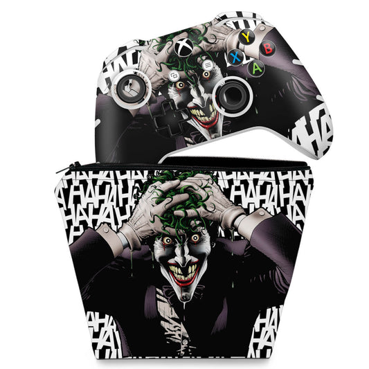 KIT Capa Case e Skin Anti-Rage Xbox One Slim X Controle - Joker Coringa Batman