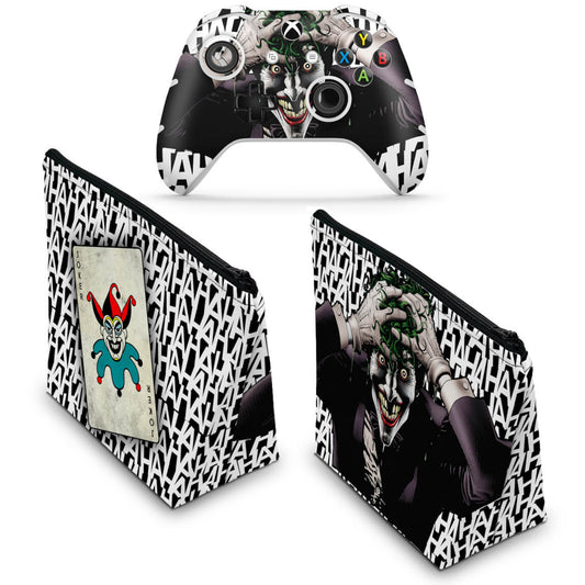 KIT Capa Case e Skin Anti-Rage Xbox One Slim X Controle - Joker Coringa Batman