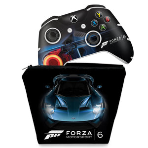 KIT Capa Case e Skin Anti-Rage Xbox One Slim X Controle - Forza Motor Sport 6