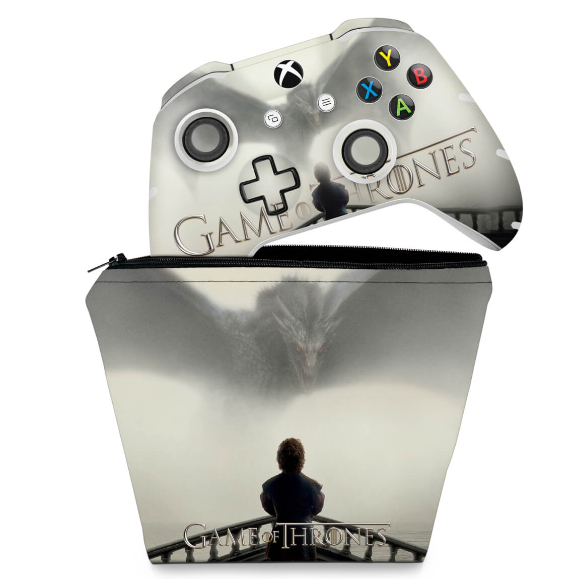 KIT Capa Case e Skin Anti-Rage Xbox One Slim X Controle - Game of Thrones #B