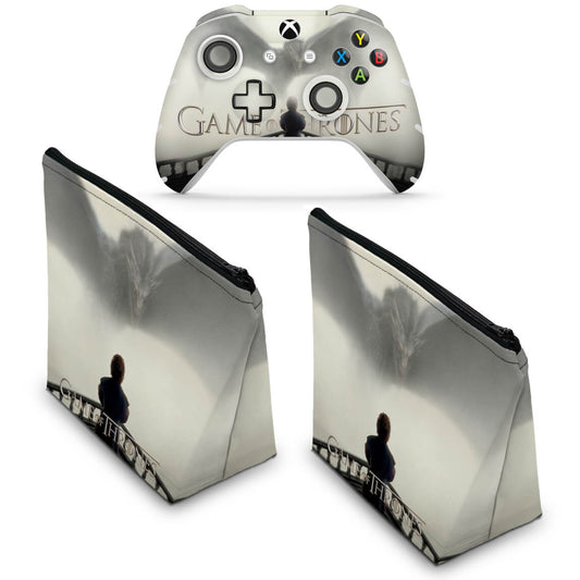KIT Capa Case e Skin Anti-Rage Xbox One Slim X Controle - Game of Thrones #B