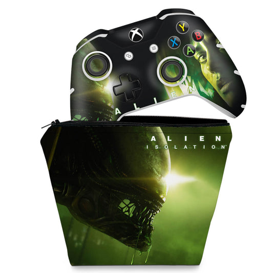 KIT Capa Case e Skin Anti-Rage Xbox One Slim X Controle - Alien Isolation