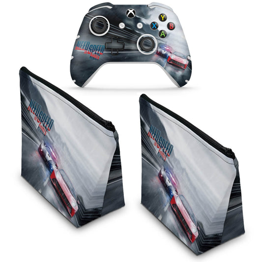 KIT Capa Case e Skin Anti-Rage Xbox One Slim X Controle - Need for Speed Rivals