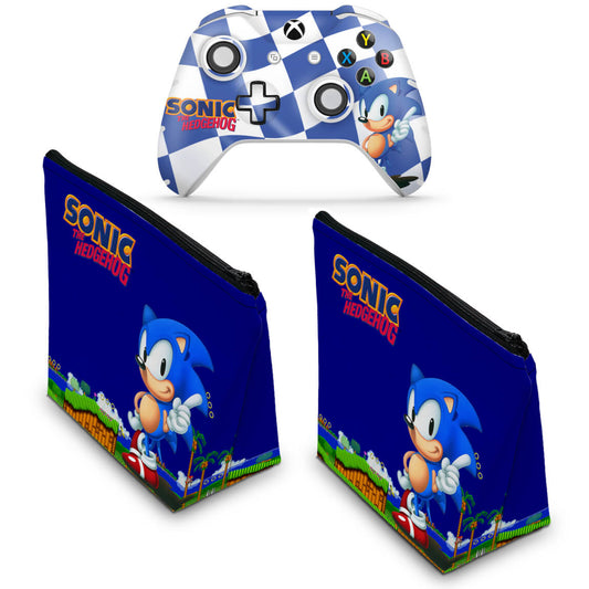 KIT Capa Case e Skin Anti-Rage Xbox One Slim X Controle - Sonic The Hedgehog