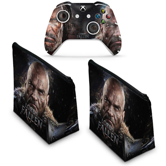 KIT Capa Case e Skin Anti-Rage Xbox One Slim X Controle - Lords of the Fallen