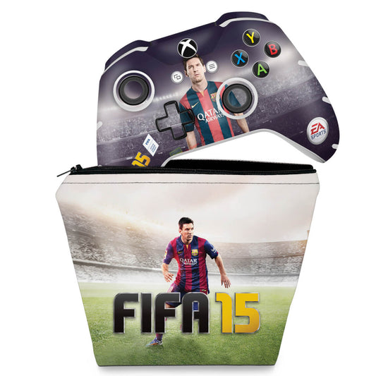 KIT Capa Case e Skin Anti-Rage Xbox One Slim X Controle - FIFA 15