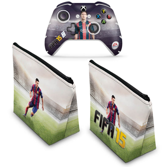 KIT Capa Case e Skin Anti-Rage Xbox One Slim X Controle - FIFA 15