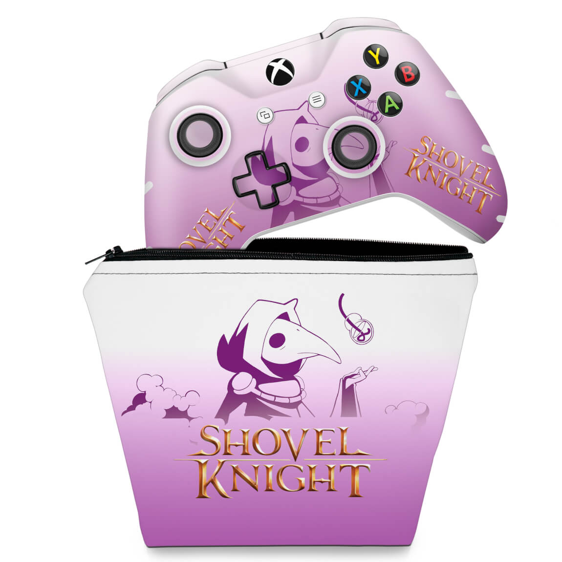 KIT Capa Case e Skin Anti-Rage Xbox One Slim X Controle - Shovel Knight