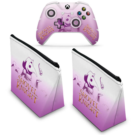 KIT Capa Case e Skin Anti-Rage Xbox One Slim X Controle - Shovel Knight