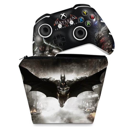 KIT Capa Case e Skin Anti-Rage Xbox One Slim X Controle - Batman Arkham Knight
