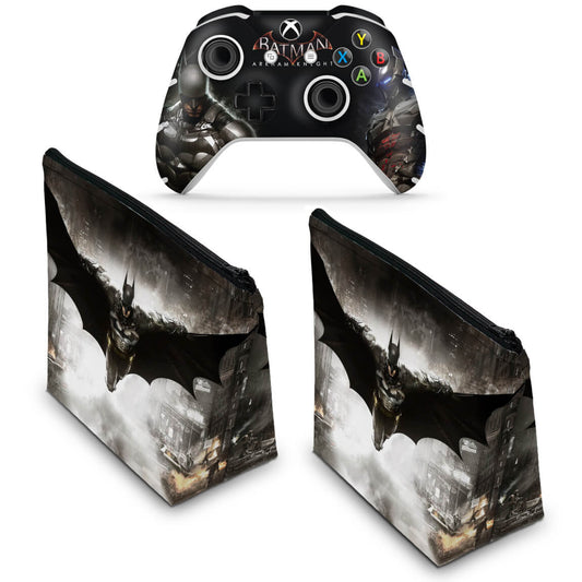 KIT Capa Case e Skin Anti-Rage Xbox One Slim X Controle - Batman Arkham Knight