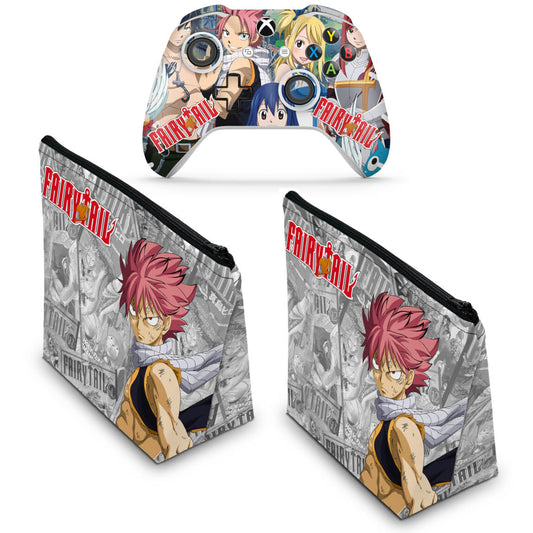 KIT Capa Case e Skin Anti-Rage Xbox One Slim X Controle - Fairy Tail