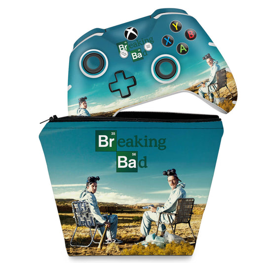 KIT Capa Case e Skin Anti-Rage Xbox One Slim X Controle - Breaking Bad