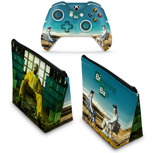 KIT Capa Case e Skin Anti-Rage Xbox One Slim X Controle - Breaking Bad