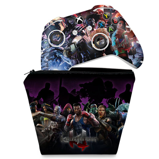 KIT Capa Case e Skin Anti-Rage Xbox One Slim X Controle - Killer Instinct