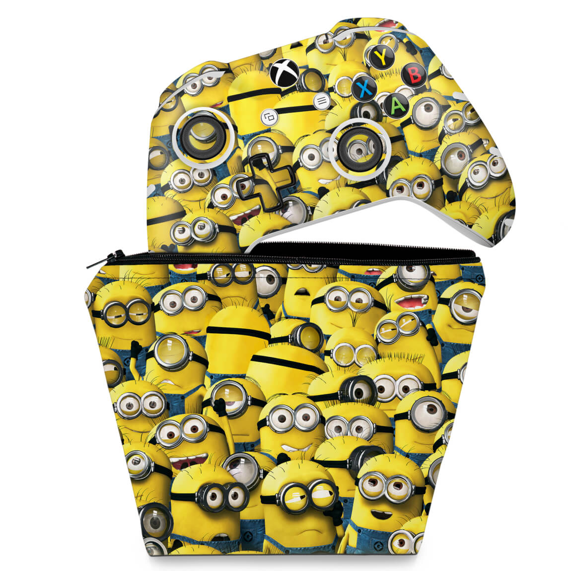 KIT Capa Case e Skin Anti-Rage Xbox One Slim X Controle - Minions