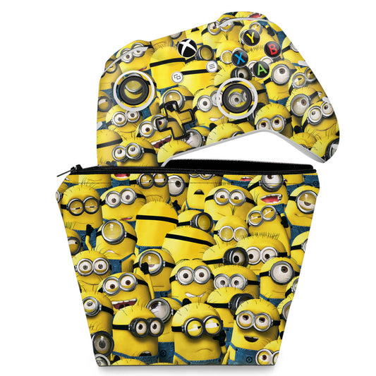 KIT Capa Case e Skin Anti-Rage Xbox One Slim X Controle - Minions