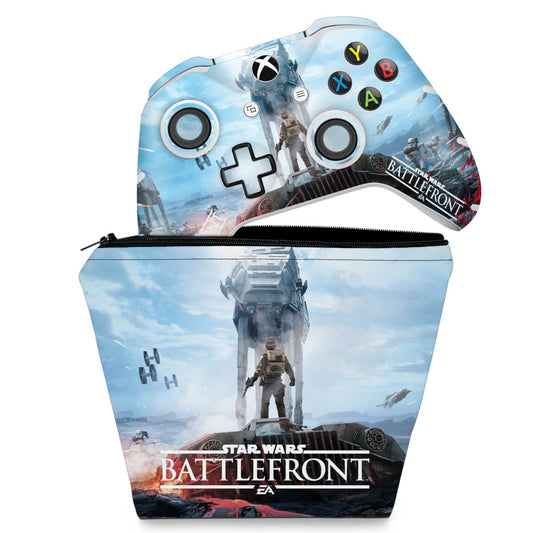 KIT Capa Case e Skin Anti-Rage Xbox One Slim X Controle - Star Wars - Battlefront