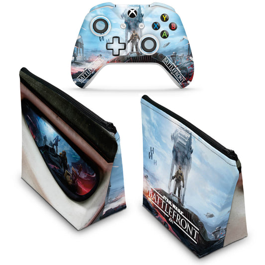 KIT Capa Case e Skin Anti-Rage Xbox One Slim X Controle - Star Wars - Battlefront