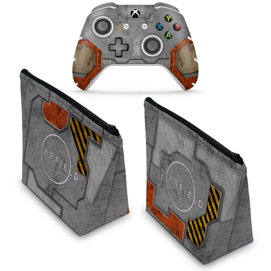 KIT Capa Case e Skin Anti-Rage Xbox One Slim X Controle - Starfield